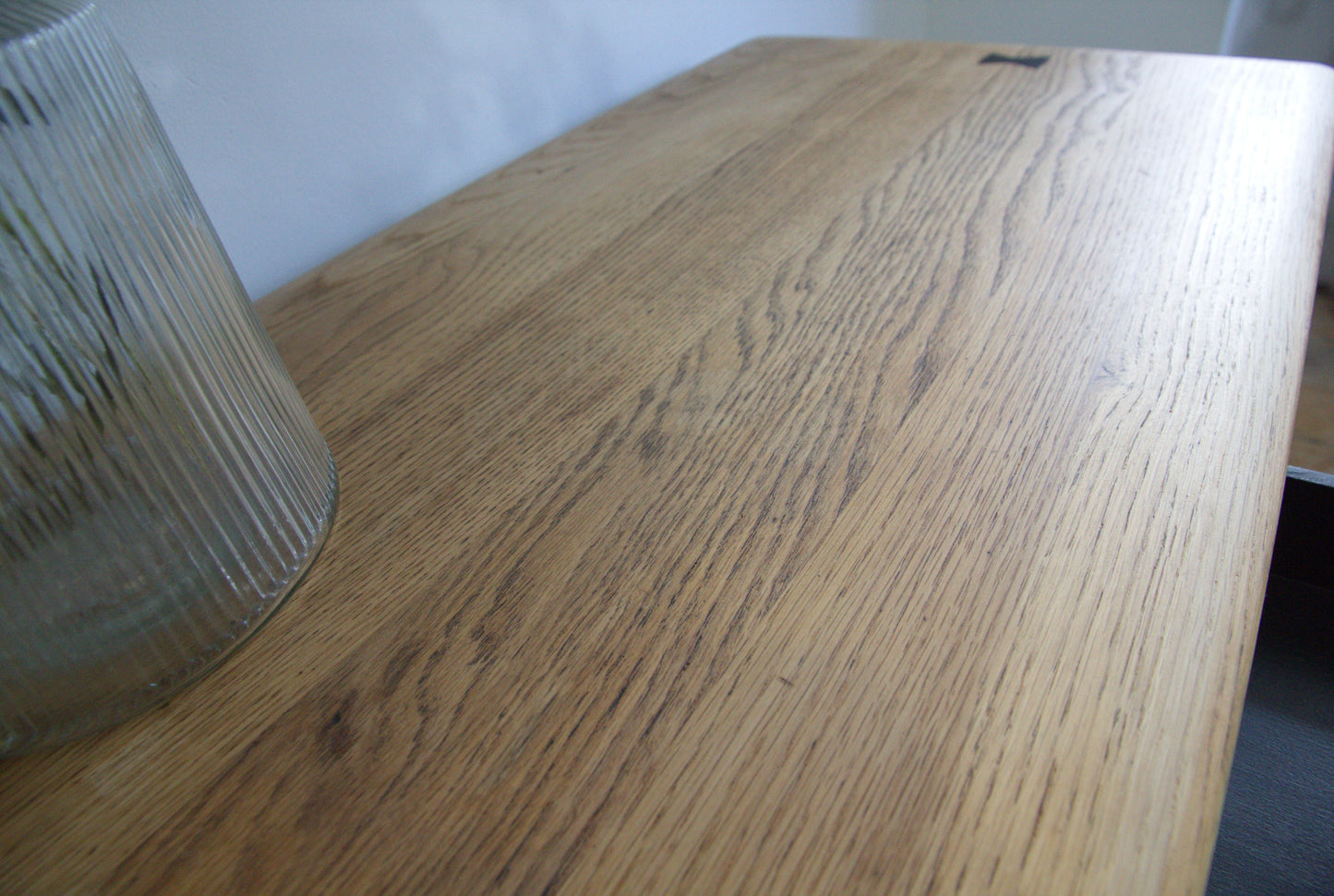 Petite Restored Oak console table