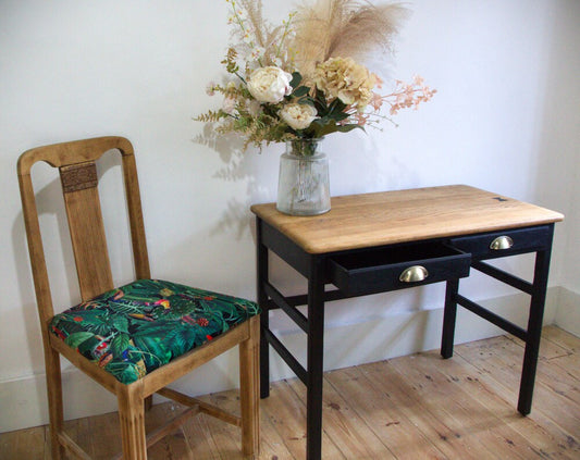 Petite Restored Oak console table